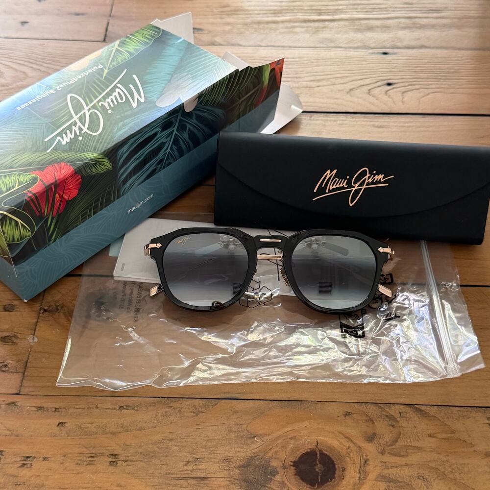 Maui Jim Alika Black/Gold NEW in Box